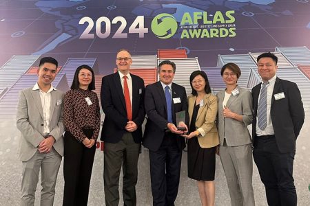 Celebrating the Best Green Air Cargo Carrier win at the AFLAS Awards