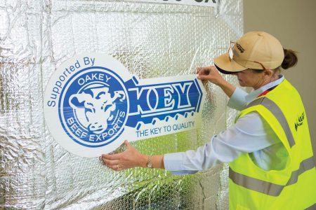 insulated shipment with Oakey beef exporter label