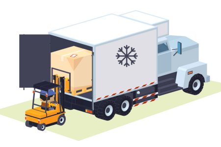 Illustration of pallets loaded in refrigerated truck