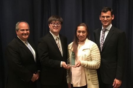 Fred Ruggiero, Patrick Or, Philippe Lacamp and Tammy Liftee with award