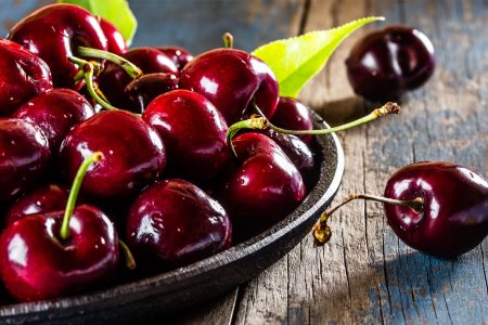 Cherries served in a bowl