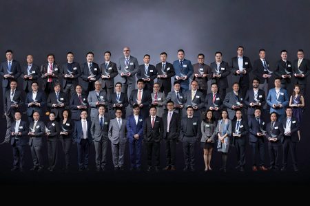 Group photo of award winners with Cathay management team
