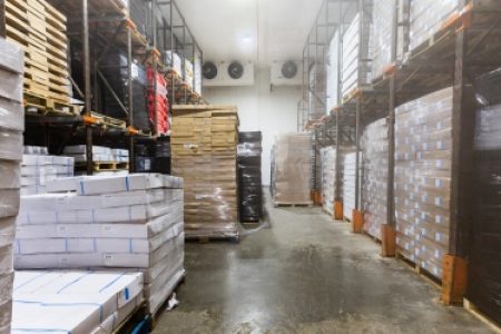 Carboard boxes in warehouse