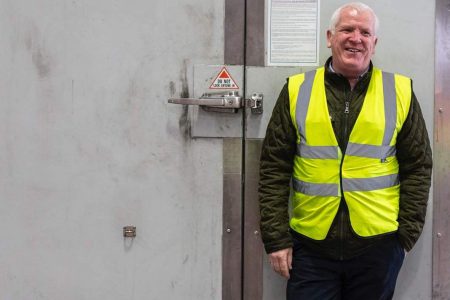 Brendan O'Mara wearing yellow safety vest