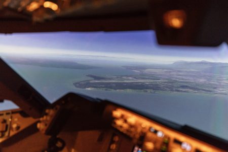 window view of 5,000 feet above the Cook Inlet