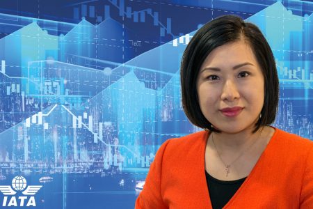Yvonne Ho with IATA logo and bar chart images in background