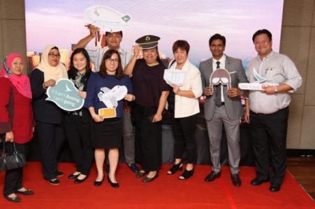 Group photo at awards dinner