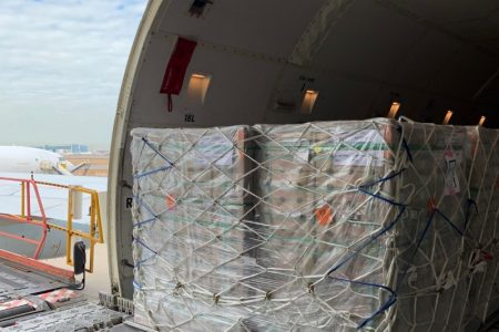 Cargo in a freighter plane