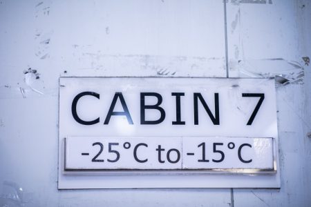 cabin sign showing temperature
