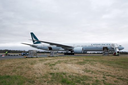 Cathay aircraft at Hobart