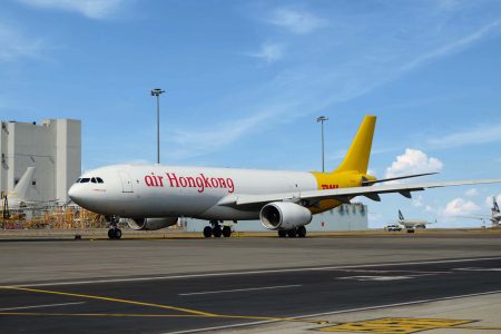 An air Hong Kong aircraft on the runway