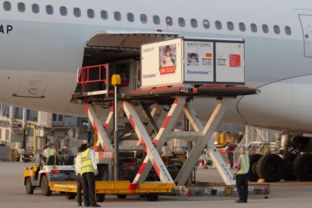 Cooltainer loading onto aircraft