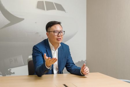 Frank Yau in Cathay office