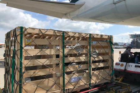 Crates with live animals inside