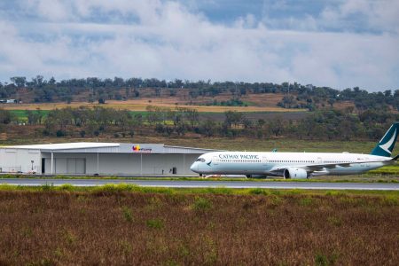 Cathay aircraft at Wellcamp airport