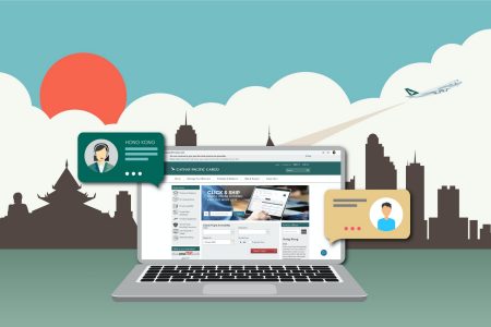 Illustration of laptop showing Cathay customer chat