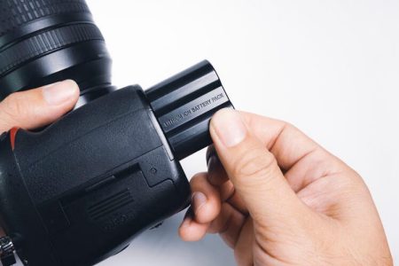 Camera with lithium-ion battery