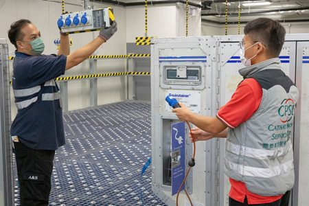 Terminal staff handling power outlets