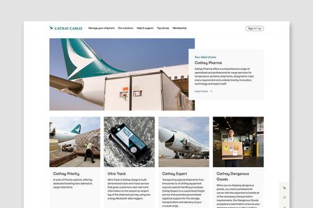 Redesigned Cathay website