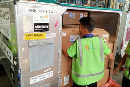 Ground staff loading ULD