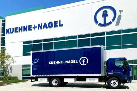 Truck outside Kuehne+Nagel office