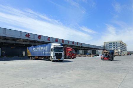 Trucks at Zhengzhou freight facility