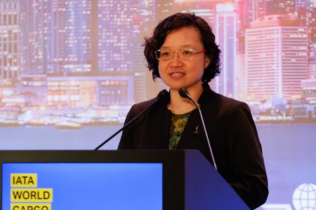 Grace Cheung, General Manager Sustainability at Cathay makes the case for SAF at World Cargo Symposium 