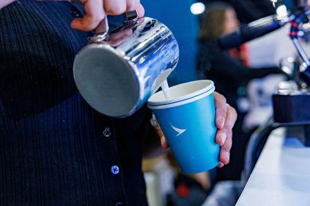 Spreading the Cathay Cargo brand message on the show floor with caffeine