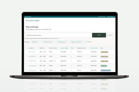 cathay cargo manage my booking interface