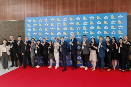 Cathay Cargo team pose for a picture at the IATA World Cargo Symposium in Dubai
