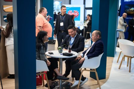 Getting down to business on the Cathay Cargo exhibition stand at Air Cargo Europe