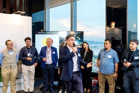 Director Cargo Tom Owen welcomes to the now traditional welcome drinks at Catalina’s in Cathay City