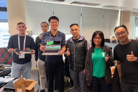 The joint Cathay Cargo and GLS Hong Kong team celebrate after a weekend of Hackathonning
